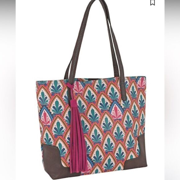 Catchfly Studios Boot Barn Western Print Tote Bag - Picture 1 of 2